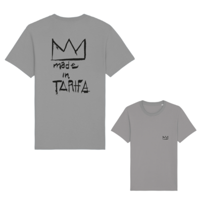 camiseta surfera orgánica gris poniente King TarifA a