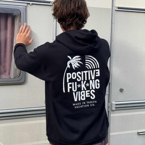 Sudadera Surfera cremallera Negra Positivevibes