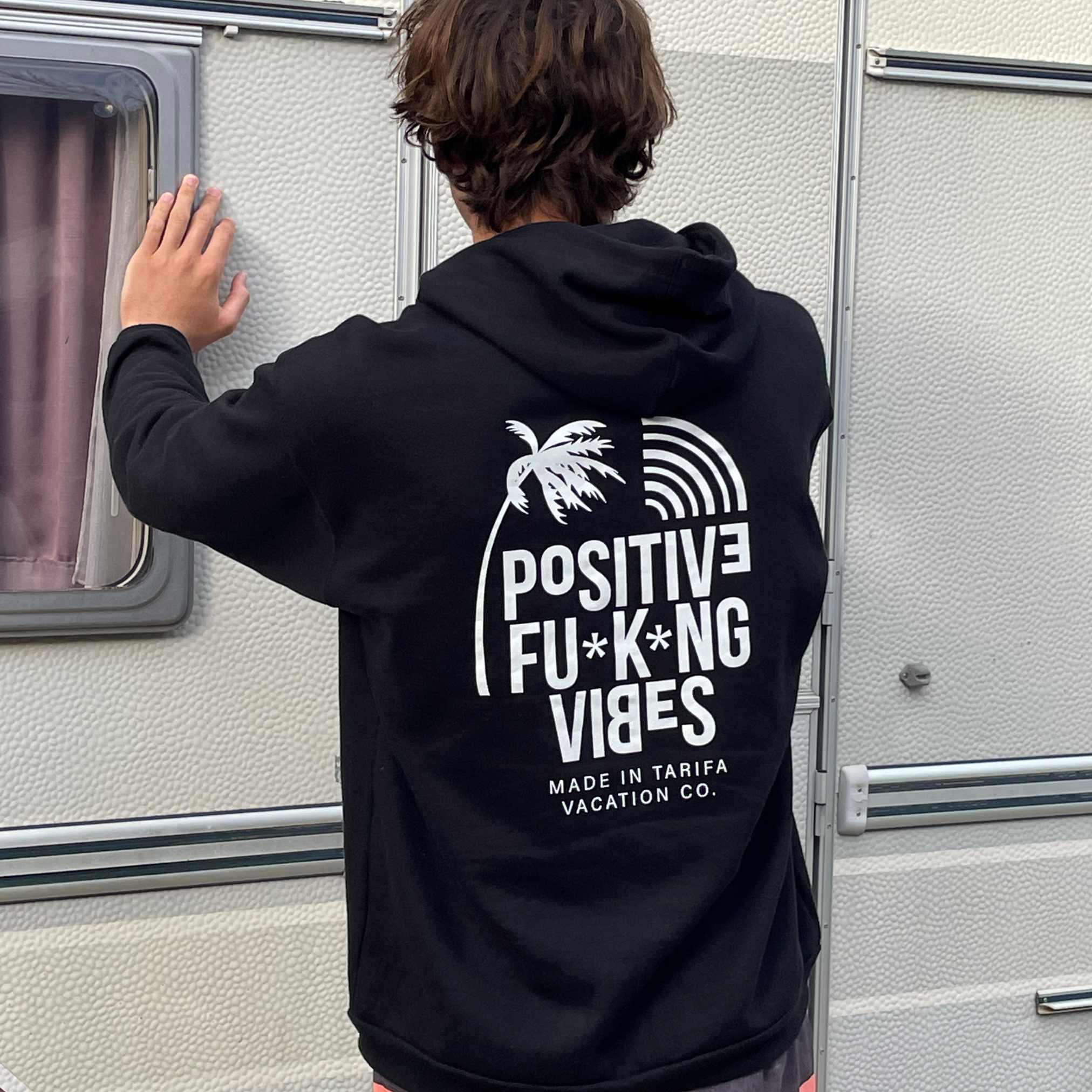 Sudadera Surfera cremallera Negra Positivevibes