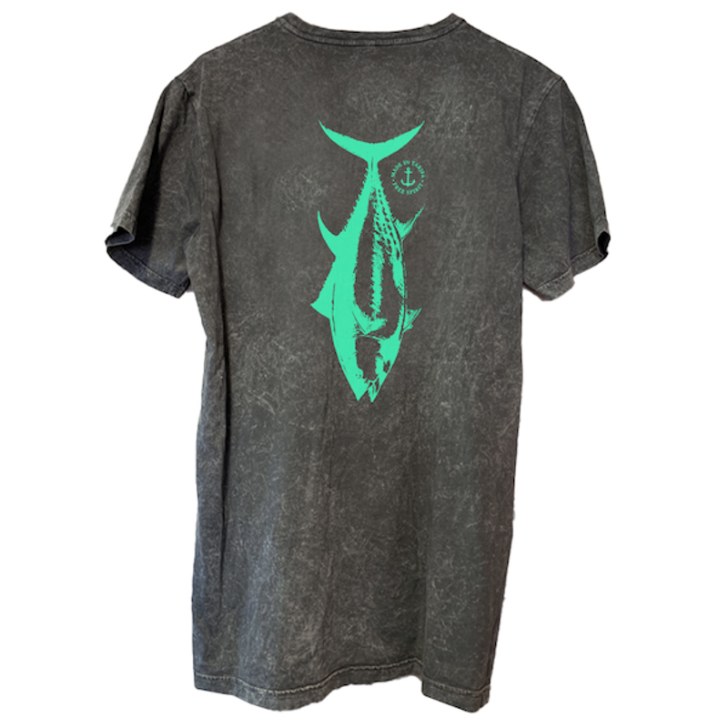 Camiseta mangacorta surfer negra tuna back-madeintarifa