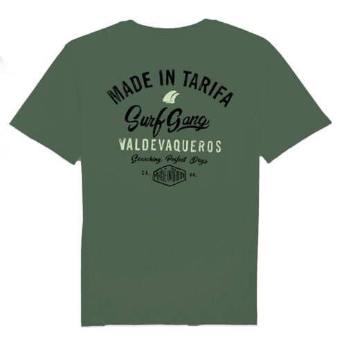 modeloCamiseta mangacorta surfer verde surfgang back-madeintarifa