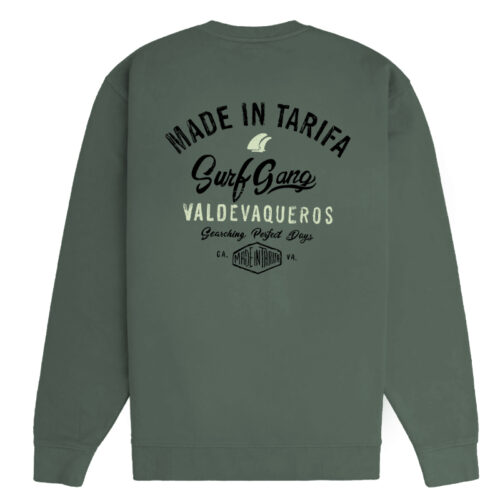 Sudadera sin Capucha verde surfgang back-madeintarifa