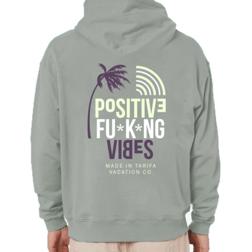 Sudadera surfer Gris Positive Fucking Vibes