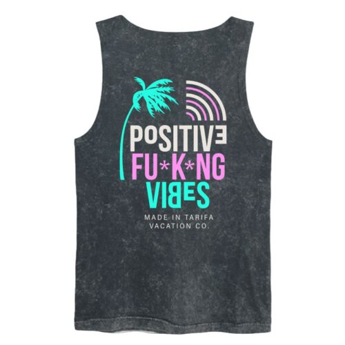 Camiseta surfera de tirantes negra Positivevibes
