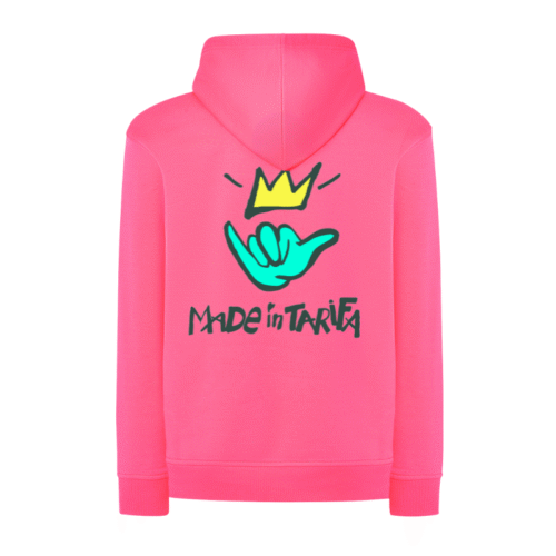 Sudadera surfer capucha Rosa Flúor