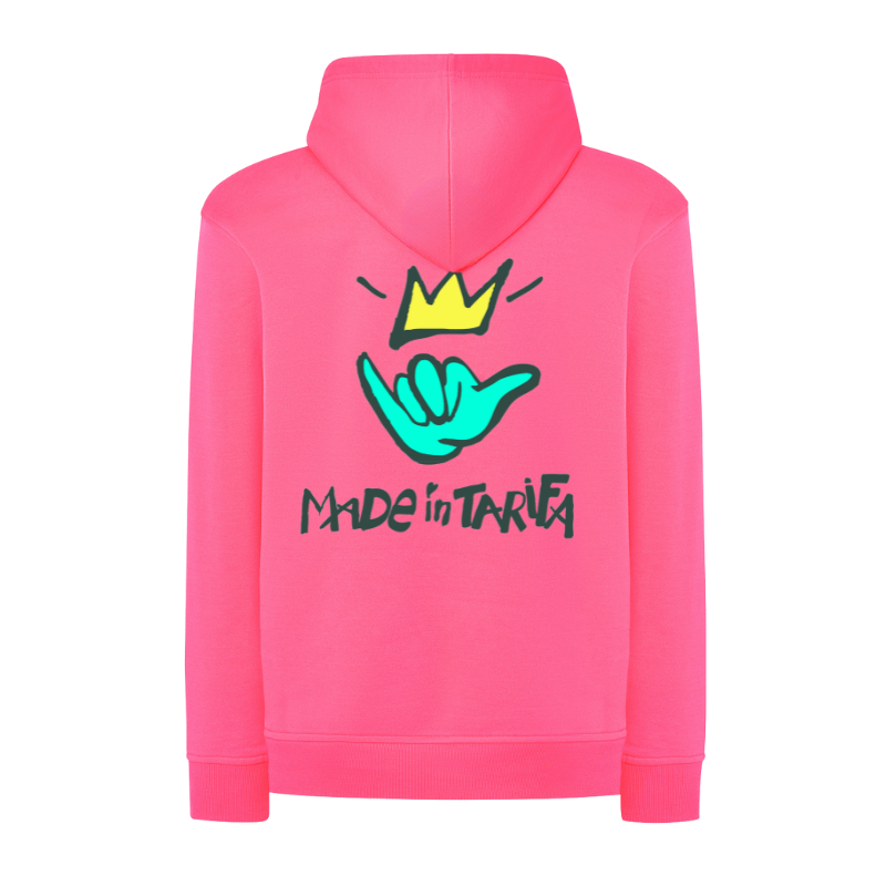 Sudadera surfer capucha Rosa Flúor