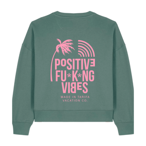 Sudadera Surfera Crop Verde Positive