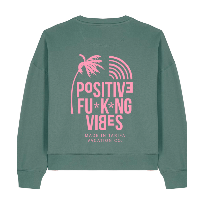 Sudadera Surfera Crop Verde Positive