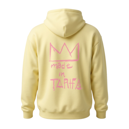 sudadera con capucha fénix amarilla corona rosa madeintarifa back