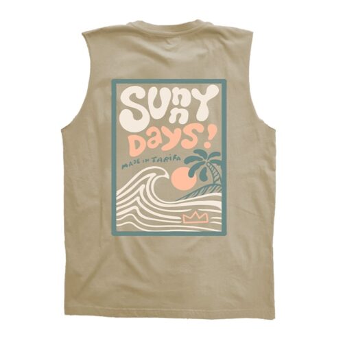 camiseta tirantes surfera coffe sunnydays back madeintarifa