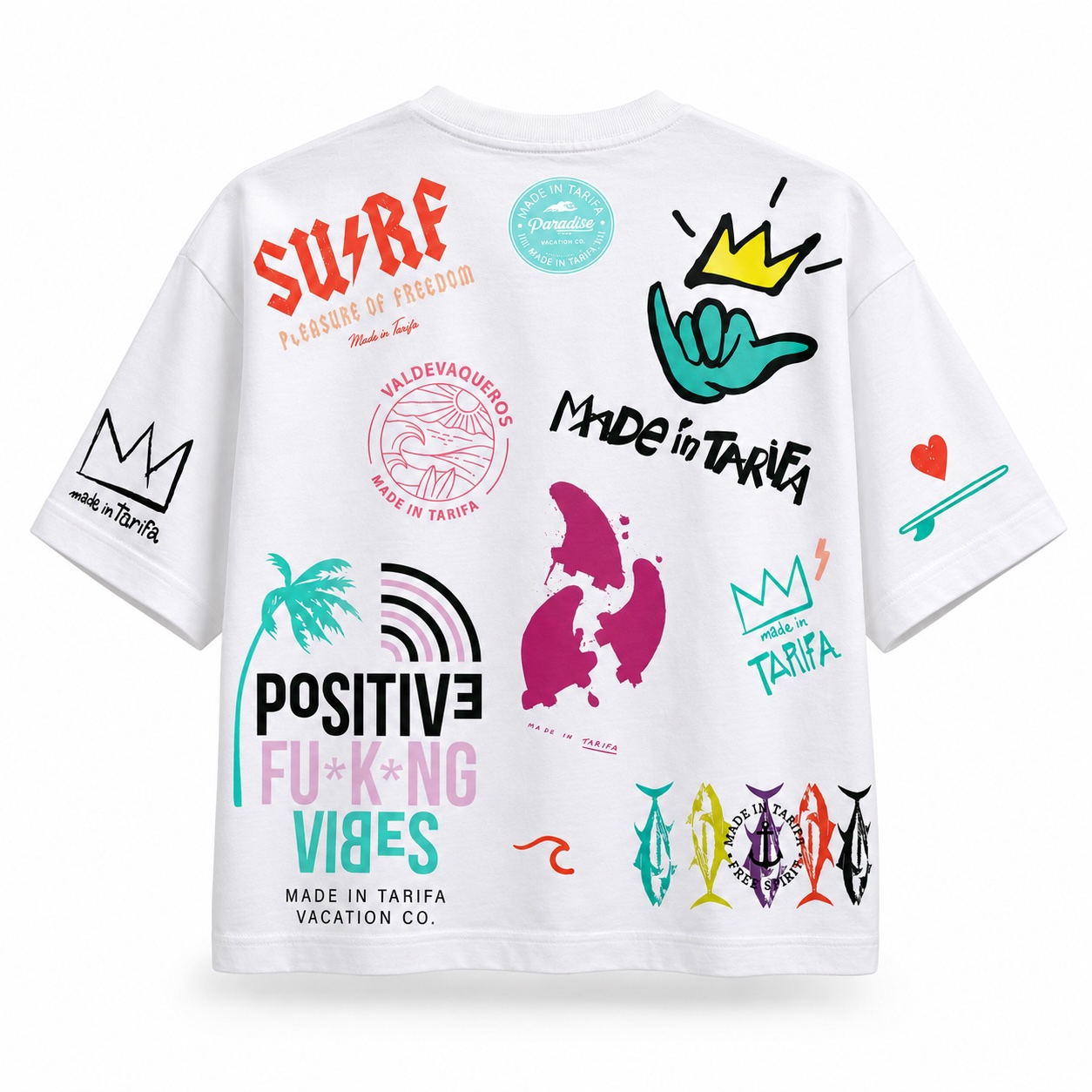 Camiseta surfera boxy la obra Blanca