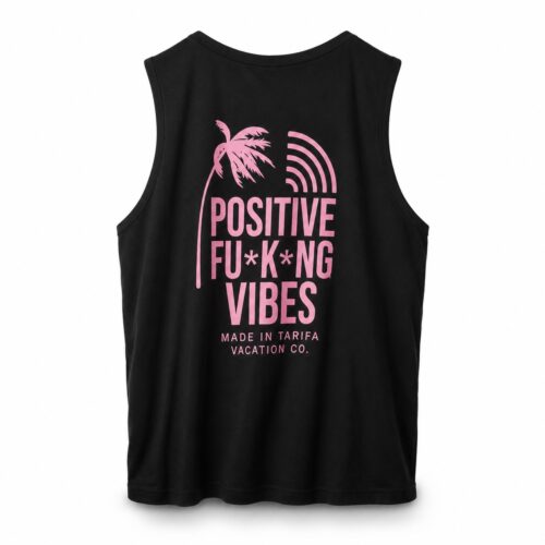 camiseta tirante tanktop negro positive rosa back madeintarifa
